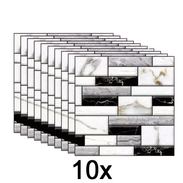 1x 3D muurstickers met marmeren uitstraling (10 stuks) | MARBLEBLOCKS