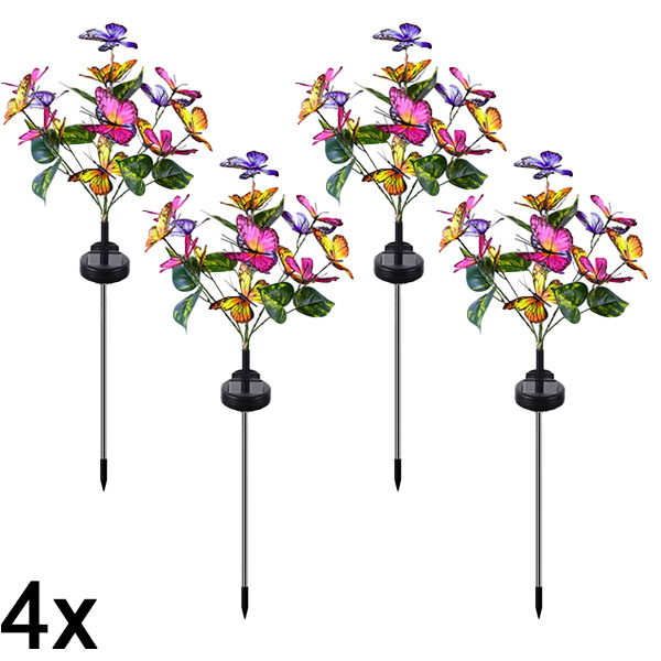 4x Vlinderlampen voor buiten op zonne-energie | FLUTIX