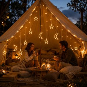 Buitenlichtslinger met sterren en maan - 3 m, warm wit | STARRYSKY