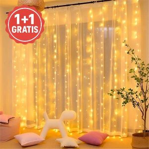 Kerst LED-lichtgordijn - | CURLIGHT 1+1 GRATIS